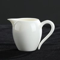 尚言坊羊脂玉白瓷功夫茶具泡茶茶壶盖碗茶杯公道杯茶漏 5羊脂玉白瓷岩香美人公杯