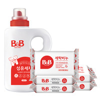 保宁必恩贝婴幼儿温和洗衣液1800ml-香草香+洗衣皂五联包-洋槐香