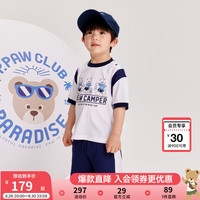 PawinPaw卡通小熊童装2024年夏季男女童大童-上下套装 Navy藏青色/59 110