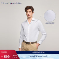 TOMMY HILFIGER【小提花肌理】24春夏男商务挺括弹力易打理衬衫外套34596 白色YCF 38