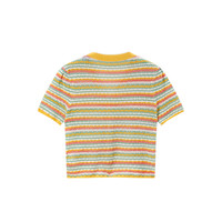 太平鸟太平鸟VISIONAIRE合作系列短袖条纹开衫 橙色条纹 S