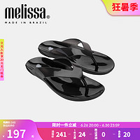 Melissa（梅丽莎）女士夹趾人字拖平底凉拖鞋33570 透明黑色 6（37码）