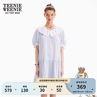 Teenie Weenie小熊夏季甜美清新荷叶领连衣裙女 浅蓝色 160/S