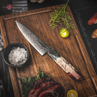 冠（Grand Sharp Art of knife）菜刀67层大马士革钢日式厨房刀具套装水果切菜刀AUS10钢芯切片刀 万用刀