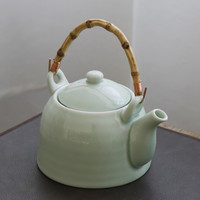 古笙记 青瓷泡茶壶中式家用陶瓷大号提梁茶具现代简约单壶大容量景德镇 青瓷茶壶（梅子青）
