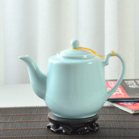祥燕（xiangyan） 700毫升容量耐热茶壶花茶茶壶套装青花陶瓷茶壶家用带过滤网茶水分离大茶壶 粉青