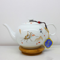 祥燕（xiangyan）（xiang)茶壶1升容量青花瓷大茶壶办公室茶水壶冷水壶 秋赋