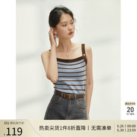 自巧小个子吊带背心针织衫女春秋感内搭外穿针织上衣 红白条纹 XXS