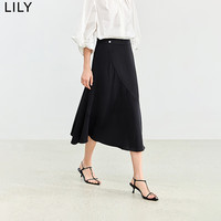 丽丽 LILY2024夏季经典百搭都市通勤职场半身裙显瘦修饰身型鱼尾裙 510黑色 S
