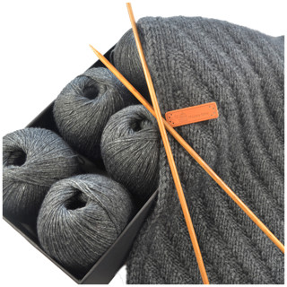 帝诺羊绒围巾线羊绒线织围巾毛线手工diy材料包织毛线团粗羊毛线 16紫红 1盒 （6两/6团）