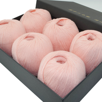 帝诺羊绒围巾线羊绒线织围巾毛线手工diy材料包织毛线团粗羊毛线 34桃粉色 1盒 （6两/6团）