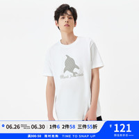 马克华菲【LOGO鲸鱼印花】夏季款宽松圆领休闲短袖男士短袖T恤 213漂白 3XL