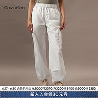 Calvin Klein Jeans24早秋女士松紧腰经典ck布标直筒运动休闲裤J224368 YAF-月光白 S