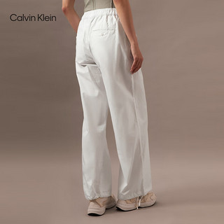 Calvin Klein Jeans24早秋女士松紧腰经典ck布标直筒运动休闲裤J224368 YAF-月光白 S