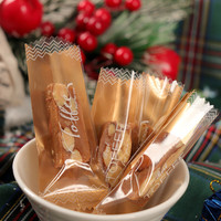 博咖透明海盐杏仁toffee太妃糖包装袋咖啡糖机封袋圣诞新年糖果小糖袋 二合一toffe太妃糖袋 100只 如图