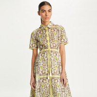TORY BURCH 汤丽柏琦 田野对称印花衬衫连衣裙151799