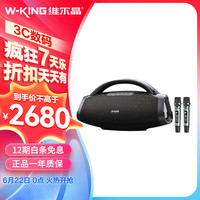 维尔晶(W-King)D20手提音响大功率户外直播唱歌乐器蓝牙音箱防水低音炮无线话筒追剧震撼动听双话筒