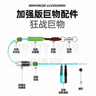 老刀大物线组成品超强拉力钓鱼主线鲟鱼青鱼绑好巨物线组加强版全套装 7.2米 【线组1组+大物对钩2付】 鱼线14号