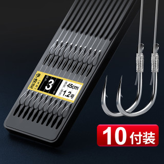 飓利强成品子线双钩绑好手工绑制线钩套装仕挂台钓野钓黑坑鱼钩钓鱼配件 绑好双钩伊势尼有刺3#/线1.2#
