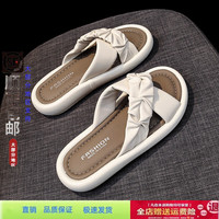 蓝杞门2024夏季新款网红休闲拖鞋女外穿一字拖时尚平底沙滩凉拖ins超火