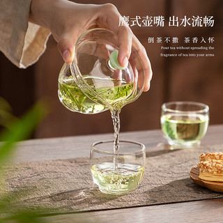 鑫尚铭（xinshangming）玻璃盖碗茶杯家用耐热泡茶杯功夫茶具泡茶碗茶盖碗套装 耐热防烫-玻璃盖碗