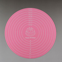 蛋糕转盘防滑垫裱花转台硅胶垫子圆形裱花台托盘家用烘焙用品欣佰悦 粉红色12寸30cm 硅胶垫