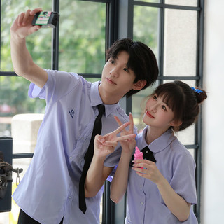 多菲尼森jk衬衫女泰国校服毕业班服男女校服制服jk衬衫短袖泰式小水学院风 泰式jk女衬衫短袖+黑色十字结 M