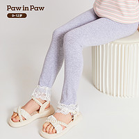 Paw in Paw PawinPaw卡通小熊童装2024年春夏新款女童蕾丝拼接收裤脚打底裤