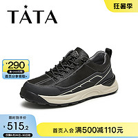 他她（TATA）2024秋时尚休闲鞋男VHT01CM4 黑色 37