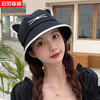 云见森知 防晒帽子女夏季韩版百搭渔夫帽女潮流可爱猫耳朵遮阳帽太阳帽 黑色