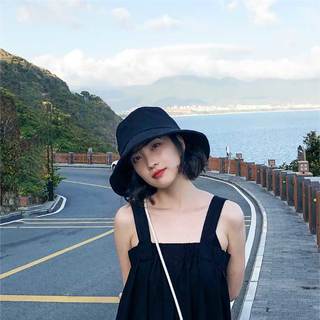 瑜品佳渔夫帽防晒遮阳帽百搭男女同款春夏新款盆帽大帽檐帽子 米色