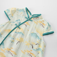 女宝宝连衣裙夏季新中式公主裙儿童衣服短袖夏装周岁礼服女童裙子