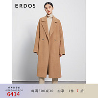 ERDOS 春夏女无染色骆驼绒双面呢oversized直身版型大衣 砂岩 170/92A/XL