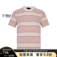 保罗史密斯(paulsmith)男士PS常规版型条纹图案短袖T恤红白条纹M