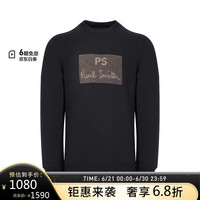 保罗史密斯（paulsmith）男士PS常规版LOGO印花卫衣上衣黑色S