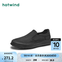 热风布鞋爸爸鞋休闲鞋2024年秋季男士时尚休闲鞋 01黑色 40 偏大半码