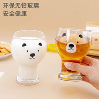 品喻(PINYU)玻璃杯精酿啤酒杯高颜值家用高端创意水杯大容量饮料果汁杯子小熊 创意啤酒杯【小熊款】 450ml 1只