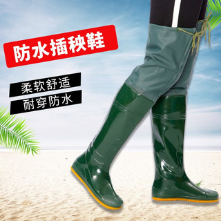 米杰佩(MIJIEPEI)雨鞋男女赶海水鞋超高筒下水雨靴耐磨水靴水田鞋防滑插秧靴钓鱼鞋 107中蓝【60厘米高】 45