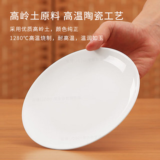 巨博（JOBO）陶瓷盘子浅盘7英寸17.7cm 商用纯白色菜盘菜碟子自助餐盘2个起售 陶瓷浅盘（2个起售）