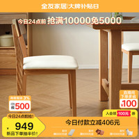 全友家居纯实木餐椅家用客餐厅靠背座椅舒适软包久坐不累凳子DW8058 红橡木58软包餐椅A1(1包2把) 红橡木|58软包餐椅A1(1包2把)