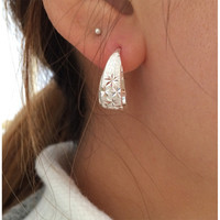 耳环耳圈耳坠999足银中老年人耳饰女士老人 满天星百搭款