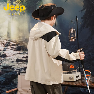 Jeep童装儿童冲锋衣2024春季新款男中大童防风运动百搭女童休闲外套