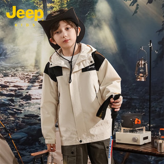 Jeep童装儿童冲锋衣2024春季新款男中大童防风运动百搭女童休闲外套