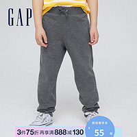 Gap男幼童秋季纯棉运动长裤670526儿童装洋气束脚裤 碳灰色 110cm(4岁)偏小，选大一码