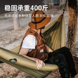 KingCamp吊床 户外充气吊床室内休闲吊椅防侧翻加宽加大#FUNDANGO系列 承重300斤透气吊床#1.6*2.7m 绿