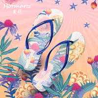 黑玛（Hotmarzz）人字拖女夏外穿时尚夹脚拖鞋沙滩海边防滑洗澡凉拖鞋 深蓝色 36