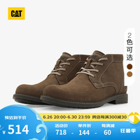卡特彼勒CAT卡特马丁靴工装靴男鞋经典款商务风鞋子男士牛皮舒适皮靴 棕褐 40