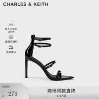 CHARLES&KEITHCK1-60280394时尚腕带细跟露趾凉鞋女