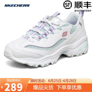 斯凯奇（Skechers）女鞋时尚春夏款网面透气厚底经典舒适轻便网布小白鞋休闲老爹鞋 【透气小白鞋】295-WAQ 37 偏大小半码拍