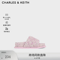 CHARLES&KEITH爱心外穿厚底一字拖CK1-70381026 粉红色Pink 37